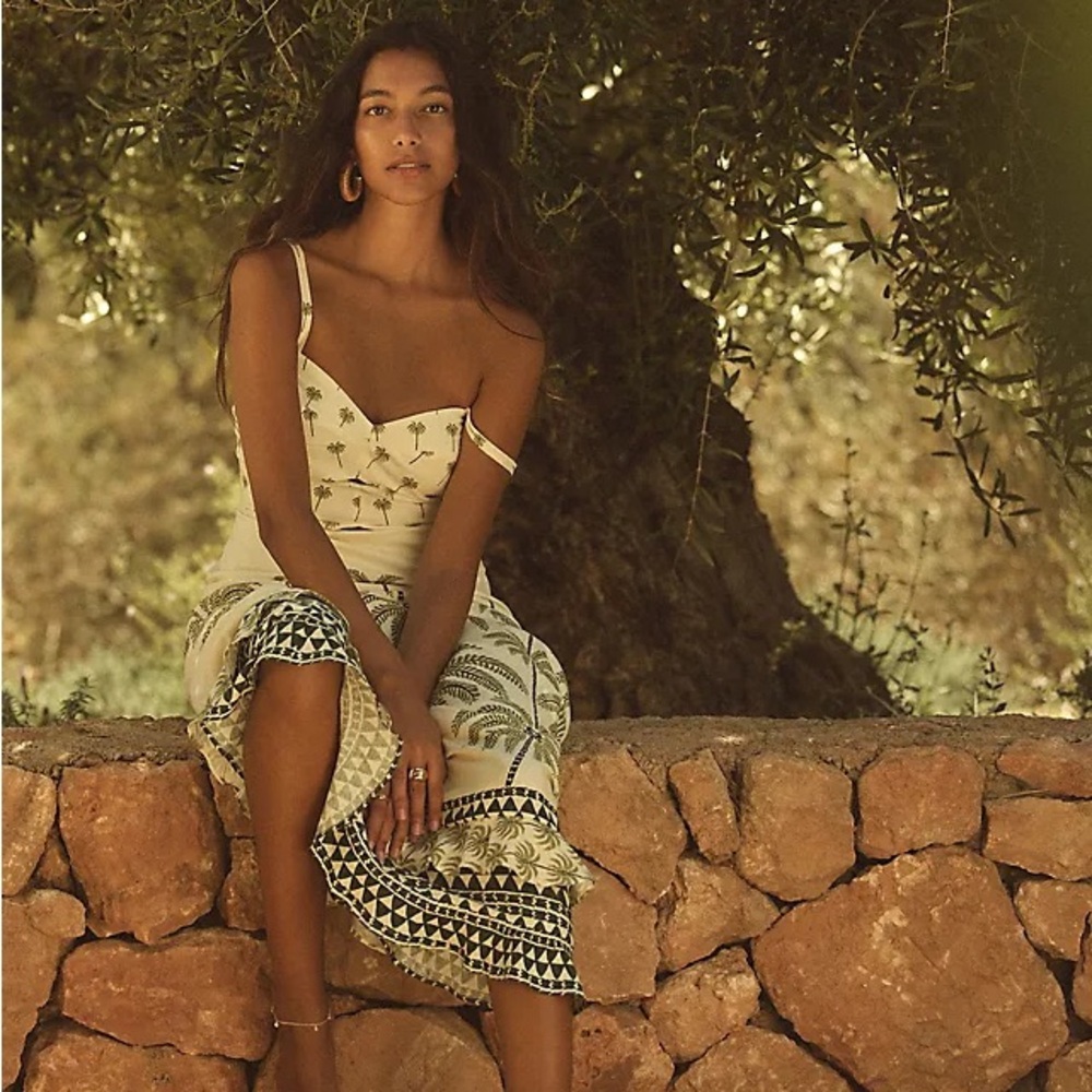 FARM RIO RUFFLE MAXI DRESS